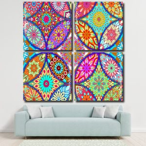 Colourful Mandala Art Panel paint by numbers