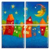 Night Cartoon Buildings Panels paint by numbers