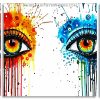 Orange Blue Splash Eyes panels paint by numbers