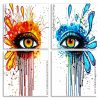 Orange Blue Splash Eyes Panels paint by numbers