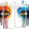 Orange Blue Splash Eyes Panels paint by numbers