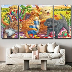 Pets Picnic panels paint by numbers