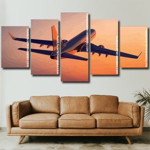 Plane At Sunset Panels paint by numbers