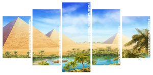 Pyramids Nile River Panel paint by numbers