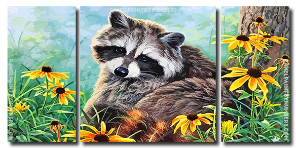 Raccoon Animal Panels Paint by numbers