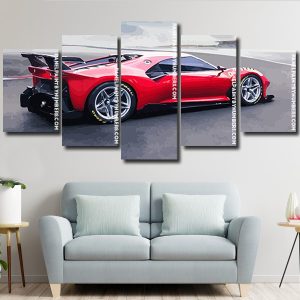 Red Ferrari Car Panels paint by numbers