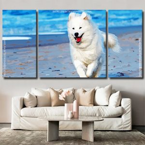 Samoyed Dog Running Panels paint by numbers