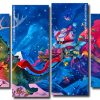 Santa And Dinosaur Panels paint by numbers