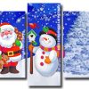 Santa Claus and Snowman Panels paint by numbers