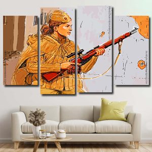 Sniper Soldier Woman Panels paint by numbers