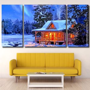 Snow Winter Cottage panels paint by numbers