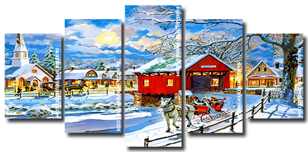 Snow Winter Country Panels paint by numbers