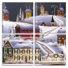 Snow Winter Town Panels paint by numbers