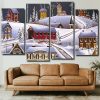 Snow Winter Town Panels paint by numbers