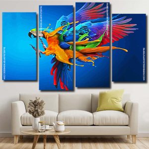 Splash Parrot Bird panels paint by numbers