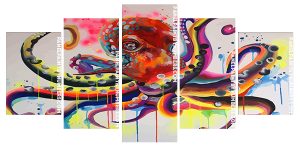 Splatter Colorful Octopus Panel paint by numbers