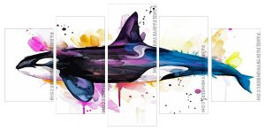 Splatter Orca Whale Panel paint by numbers