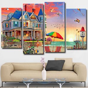 Summer Beach House panels paint by numbers