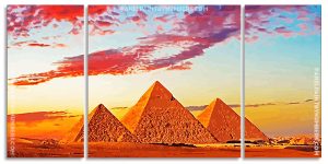 Sunset At The Giza Pyramids Panel paint by numbers