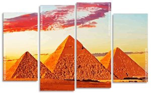 Sunset At The Giza Pyramids Panel paint by numbers