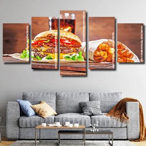 Aesthetic Tasty Burger Panels paint by numbers