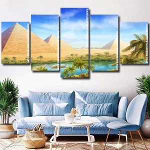 Pyramids Nile River Panels paint by numbers