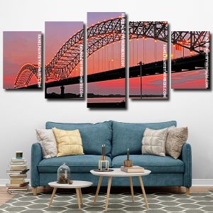 The Hernando De Soto Bridge At Sunset Panels paint by numbers