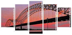 The Hernando De Soto Bridge At Sunset Panel paint by numbers