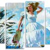 Woman In White Dress Panels paint by numbers