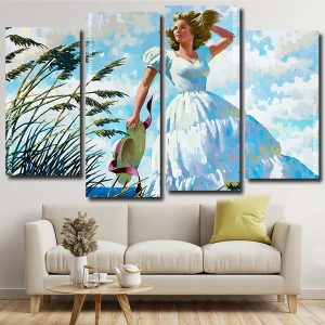 Woman In White Dress Panels paint by numbers