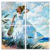 Woman In White Dress Panels paint by numbers