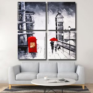 Abstract Clock Tower panels paint by numbers