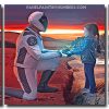 Astronaut And Girl panels paint by number