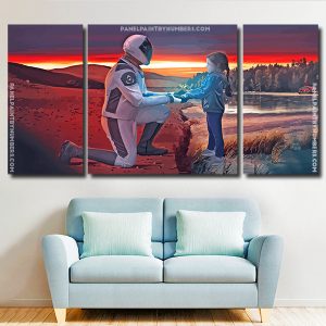 Astronaut And Girl panels paint by number