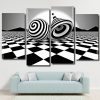 Black And White Op Art panels paint by numbers