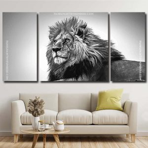 Black And White Lion panels paint by numbers