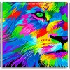 Colorful Lion panels paint by numbers