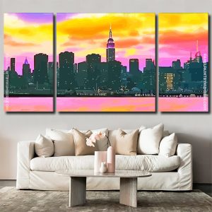 Colorful New York City panels paint by numbers