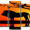 Girl and Lion Silhouette panels paint by numbers