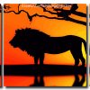 Girl And Lion Silhouette panels paint by numbers