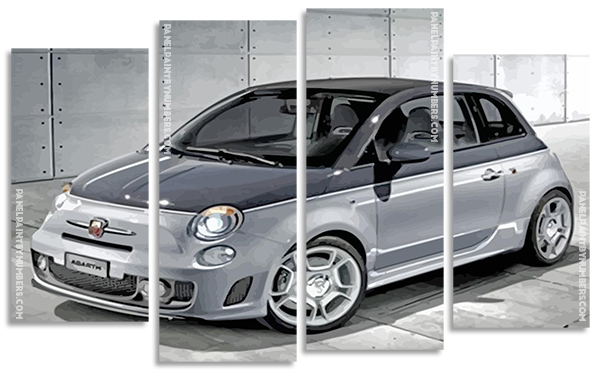 Grey Fiat panels paint by numbers