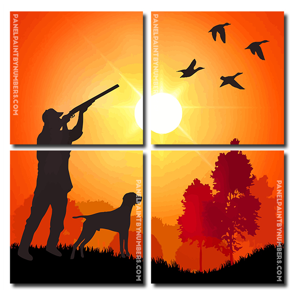 Hunter Silhouette panels paint by numbers