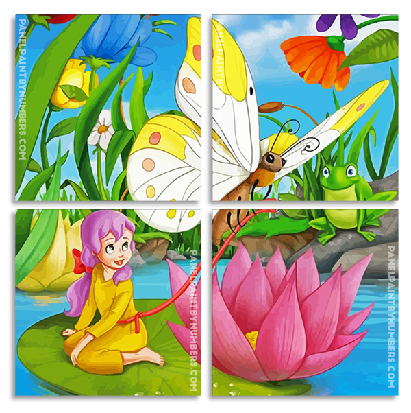 Little Fairy And Butterfly panels paint by numbers