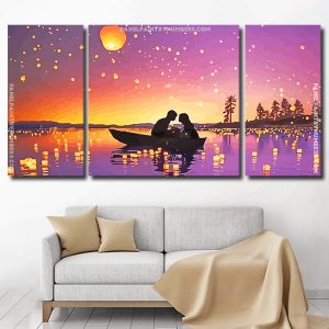 Romantic Date Silhouette panels paint by numbers