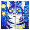 Starry Night Cat panels paint by numbers