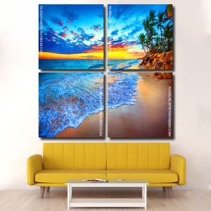 Tropical Island Beach Sunset panels paint by numbers