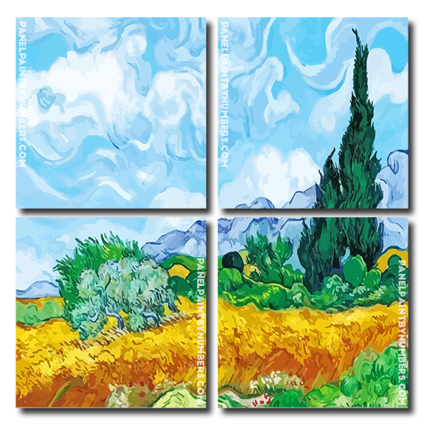 Wheat Field By Van Gogh panels paint by numbers