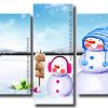 winter snowman panels paint by numbers