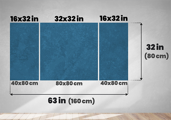 3 panels paint by numbers size