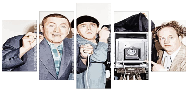 3 Stooges With Camera Panels paint by numbers